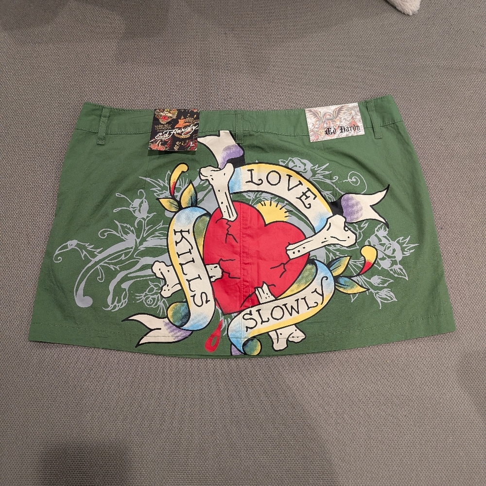 NWT Ed Hardy LKS Love Kills Slowly Skirt size Large